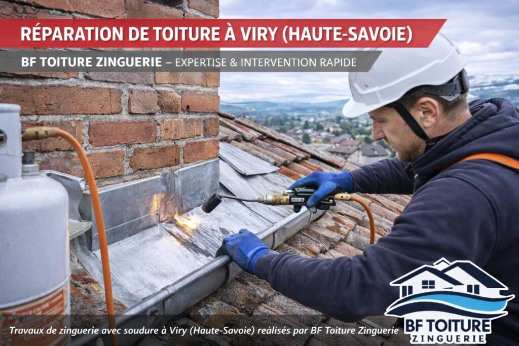 zinguerie soudure zinc Viry Haute Savoie couvreur réparation toiture BF Toiture zinguerie
