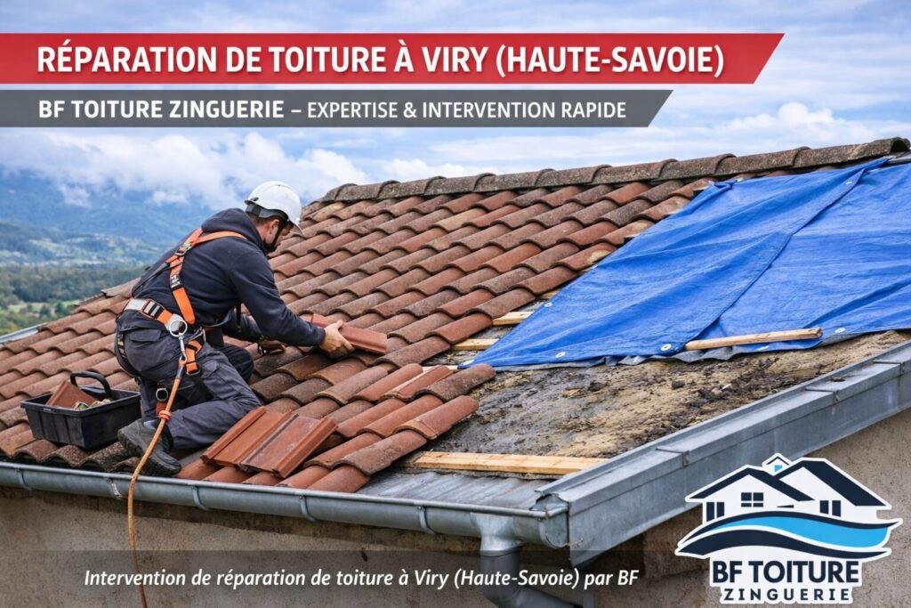couvreur réparation toiture Viry Haute Savoie fuite tuiles zinguerie BF Toiture
